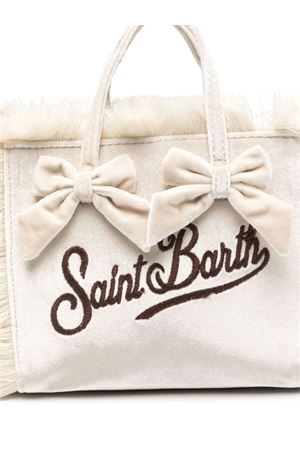 Mini Vanity borsa a mano in velluto beige SAINT BARTH KIDS | VAMI00701390G